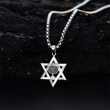 Sterling Silver Star of David Pendant Necklace for Men