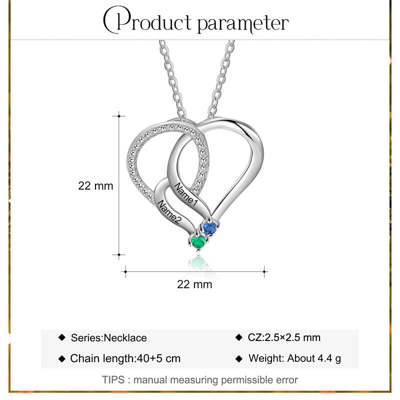Sterling Silver Personalized  Engraved 2-6 Names Family Pendant Necklace