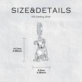 Sterling Silver Pit Bull Schnauzer Yorkie Corgi Dachshund Dog Charm Beads Fits Bracelets & Necklaces  for Women