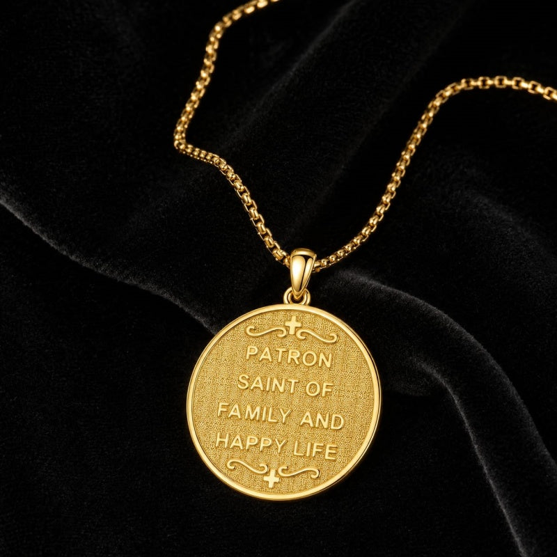 Patron Saint Medal Gold Plated Catholic Pendant Christian Religious Necklace Amulet Jewelry