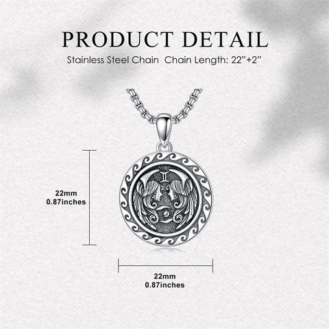 Sterling Silver 12 Zodiac Astrology Horoscope Pendant Necklace