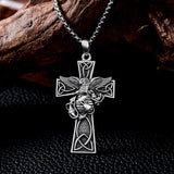 925 Sterling Silver Marines Cross Pendant Necklace for Men