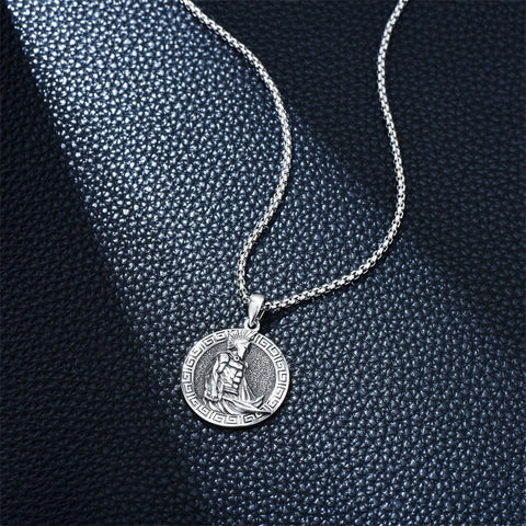 Sterling Silver Spartan Pendant Necklace
