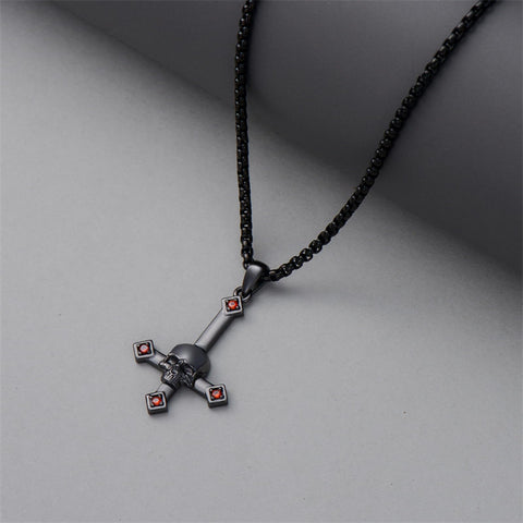 Sterling Silver Wooden Cross Pendant Necklace