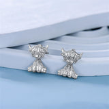 Sterling Silver Highland Cow Dangle  Stud Earrings