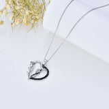 Hug Couple Necklace S925 Sterling Silver Hugging Necklace Anniversary Jewelry for Him and Her Lover Valentines Day Gift