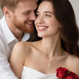 14K Gold Plated Cross Infinity  Pendant Necklace  for Women