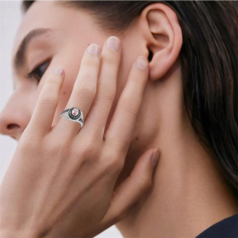 Sterling Silver 10K 14K 18K Gold Custom Birthstone High School Class Graduation Ring