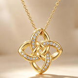 14K Gold Plated Celtic Knot Pendant Necklace Irish Jewelry Gift for Her