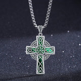 14K Gold Plated Celtic Vikin Cross Pendant Necklace Irish Jewelry Religious Protective Gift