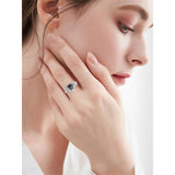 Sterling Silver Pear Oval Kite Heart Hexagon Emerald Coffin Cut Gemstone Engagement Promise Ring Set