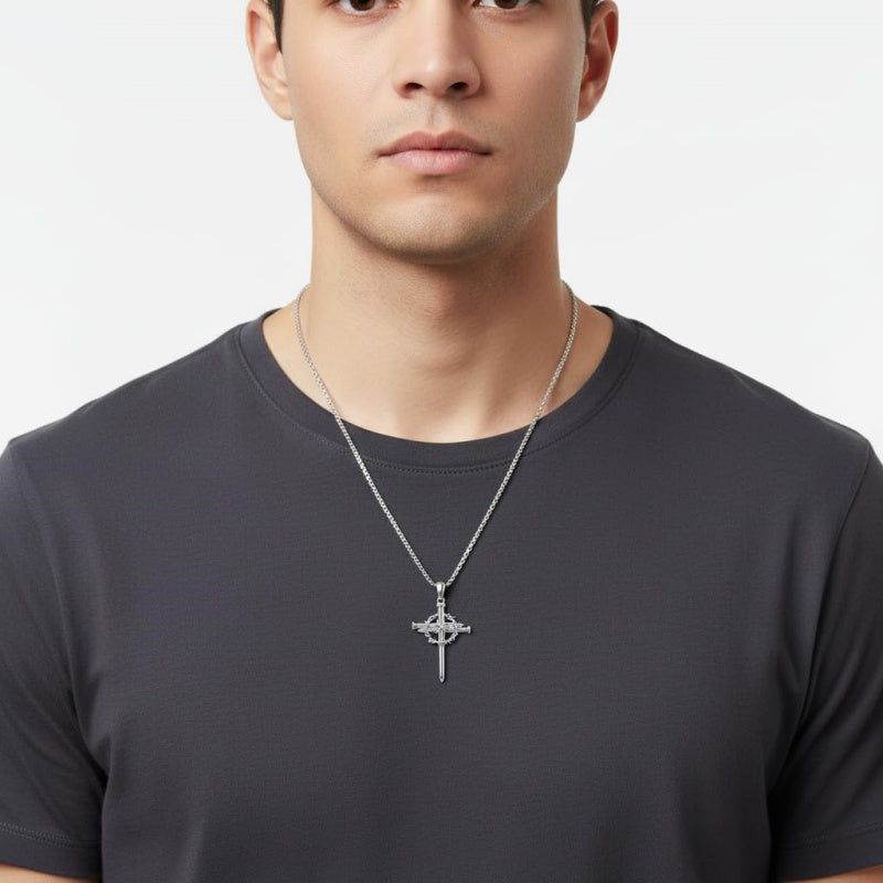 Sterling Silver Cross Pendant Necklace Christian Religious Jewelry Gifts for Anniversary