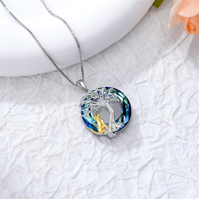 Sterling Silver Crystal Tree of Life Cardinal  Cat Hummingbird Dog Dragonfly Eagle Pendant Necklace