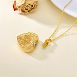 10K Gold Cremation Jewelry for Ashes Personalize Solid Gold Tree of Life Heart Urn Necklace for Ashes