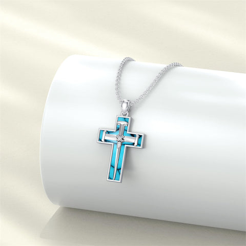 Sterling Silver 3 Nail Cross Pendant Necklace for Men