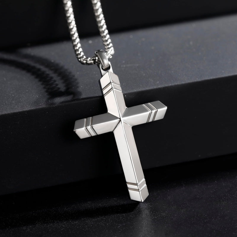 14K Gold Plated Cross Necklace for Men with Adjustable Chain Jewelry Gift for Him
