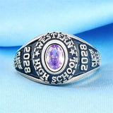 Sterling Silver Personalized  Engraved Class Ringsfor Women