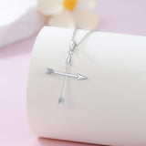 Cross Necklace 925 Silver Turquoise St Brigid Cross/Orthodox Cross/Witches Knot/Map/Sword Pendant Jewellery Birthday Gifts for Women Men