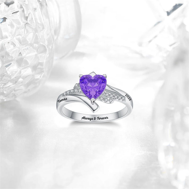 Sterling Silver Personalized Birthstone Engraved High School College Class Ring Graduation Jewelry