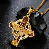 St Michael St Benedict  St Christopher Virgin MaryPendant Necklace 14K Gold Plated Christian Catholic Jewelry