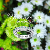 Anxiety Spinner Rings Sunflower Fidget Ring Rose Flower Ring Sterling Silver ADHD Stress Relieving Ring