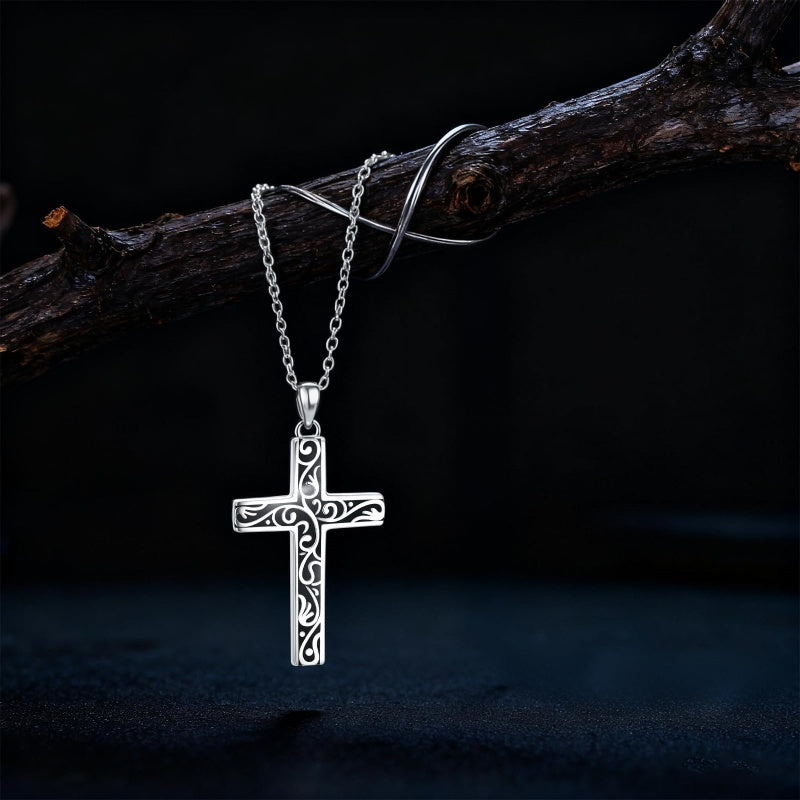 Sterling Silver Cross Pendant Necklace Christian Religious Jewelry Gifts for Anniversary