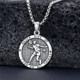 Sterling Silver Baseball Basketball Softball Soccer Pendant Necklace Engraved with Never Give up I Can Do All Things