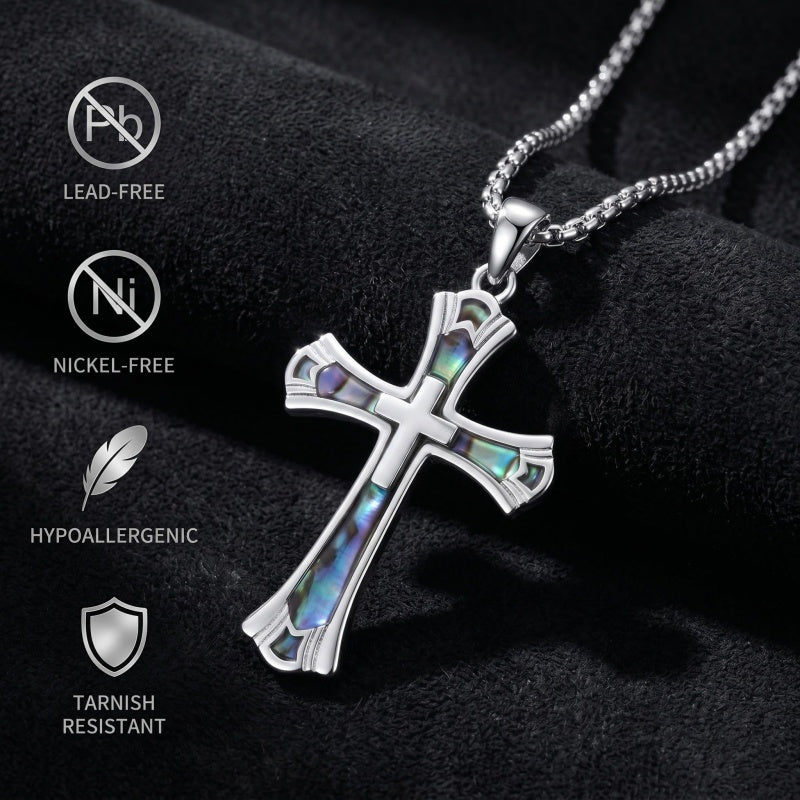 14K Gold Plated Cross Pendant Necklace Protection Jewelry Religious Gift