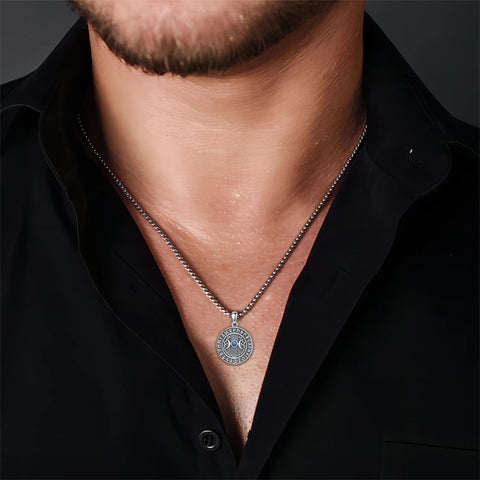 Sterling Silver Medusa Triple Moon Goddess Athena Pendant Necklace for Women