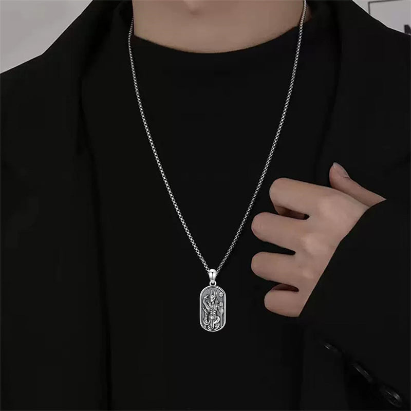Sterling Silver Memento Mori Tree of Life Anubis Pendant Viking Amulet   Protection Pendant Necklace Egyptian Jewelry
