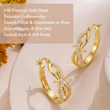 14K Gold Plated Cross Hoop Earrings  for Women Birthday Mothers Day Christmas Jewelry Gift
