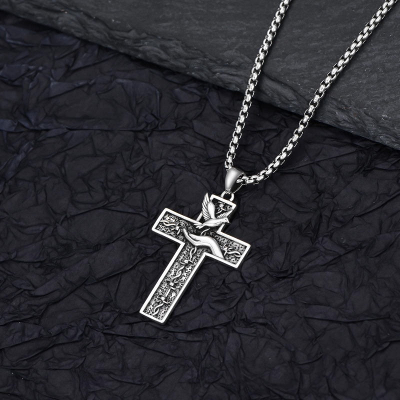 Sterling Silver Cross Pendant Necklace Christian Religious Jewelry Gifts for Anniversary