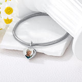 Sterling Silver Personalized Heart Photo Charm Beads