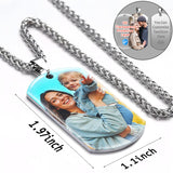 Stainless Steel  Personalized Photo Pendant Necklace for Men