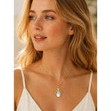 14K Gold Plated Moonstone Octopus Sea Turtle Conch Shell Starfish Seashell Ocean Necklace for Women