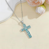 Sterling Silver Cross Pendant Necklace for Women Southwestern Cross Jewelry Gifts