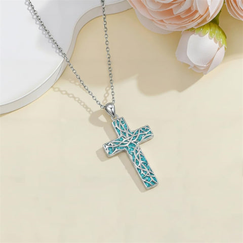 Sterling Silver Cross Pendant Necklace for Women Southwestern Cross Jewelry Gifts