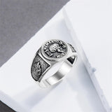 Sterling Silver Gothic Skull  Momento Mori Memento Mori Signet Ring