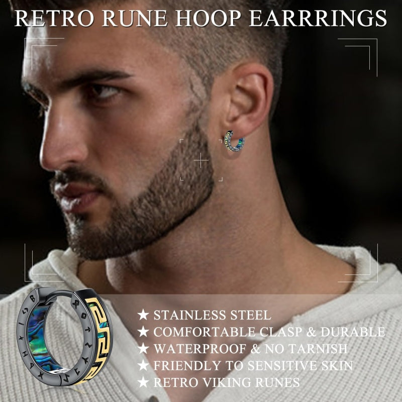 14K Gold Plated  Viking Hoop Earrings