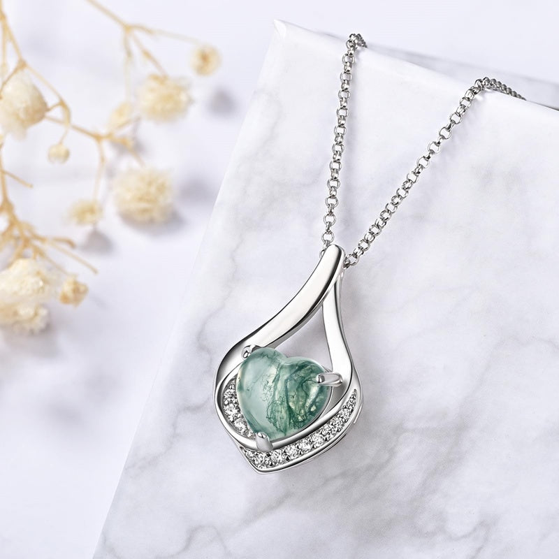 Sterling Silver Heart Shape Tear Dangle Urn Necklace for Ashes