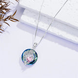 Sterling Silver Crystal Birthstone 12 Birth Flower  Pendant  Necklace