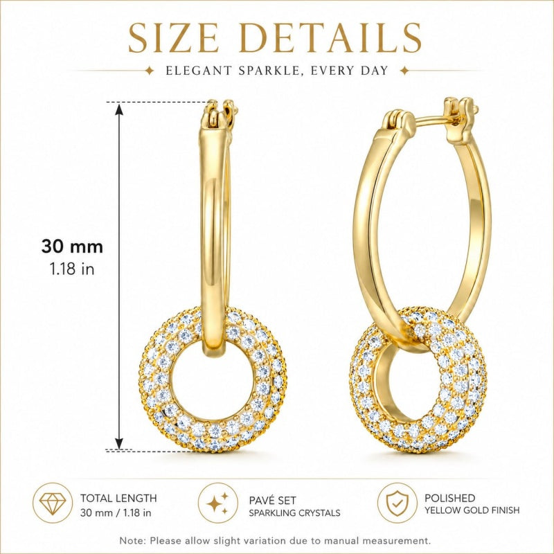 14K Gold Plated Cubic Zirconia Knot  Earrings for Women