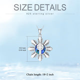 Sterling Silver Philippines Sun&Cross Pendant Necklace