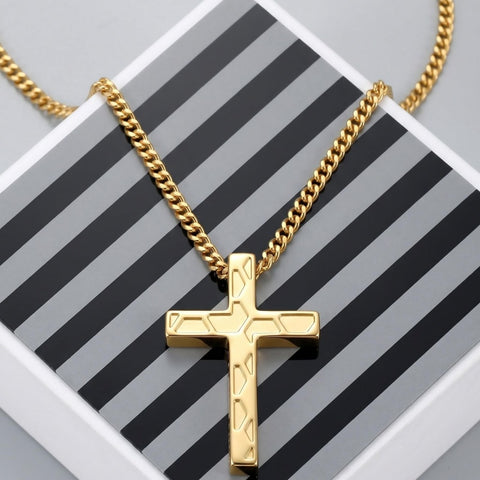 14K Gold Plated Soccer Football Basketball Baseball Cross  with Bible Verses Religious Pendant Necklace for Men