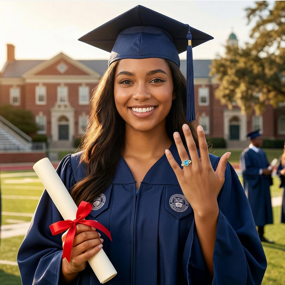 Sterling Silver Personalized Graduation Ring for Class of 2026