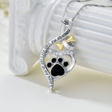 Pet Cremation Jewelry for Pet Ashes 925  Silver Pet Urn Necklace for Ashes Keepsake Memorial Ashes Necklace for Dog Pet