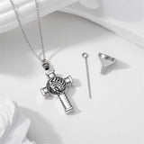 Sports Urn Necklace  for Women Men Sport Lover Sports Cremation Football Basketball Baseball Cross Pendant Jewelry