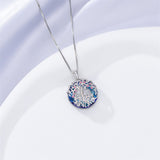 Sterling Silver Crystal Tree of Life Family Pendant Necklace for 1 to 5 Children