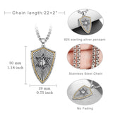 14K Gold Plated Masonic Cross Compass St Michael St Christopher Santa Muerte Star of David Pendant Necklace