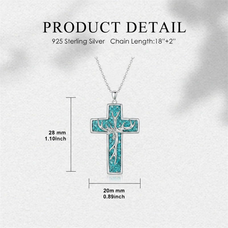Sterling Silver Cross Pendant Necklace for Women Southwestern Cross Jewelry Gifts